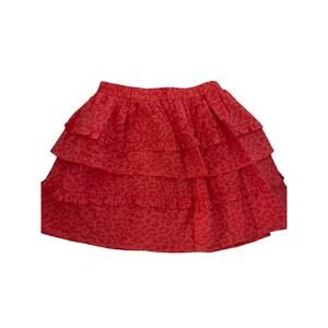 Posh Peanut Pink Red Coral Animal Print Skirt size 8